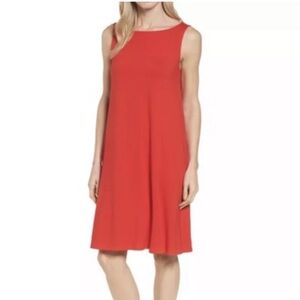 Eileen Fisher Orange Tank Dress Size M Hemp Organic Cotton Lagenlook Minimalist